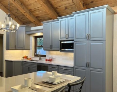 Gray Cabinets with New Mexico Accents